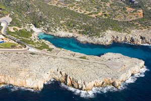 Vista aérea de la zona de Cala Binidali no-movil